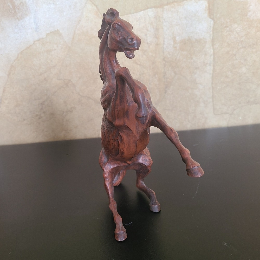 Vintage Hartland Rearing Horse Figurine Faux Wood Grain Brown Equestrian Decor - Picture 3 of 8